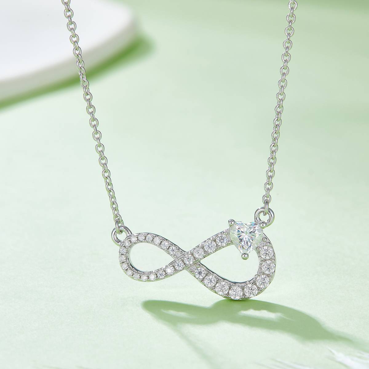 心形无限的爱吊坠S925银莫桑钻厘石D级0.91CT